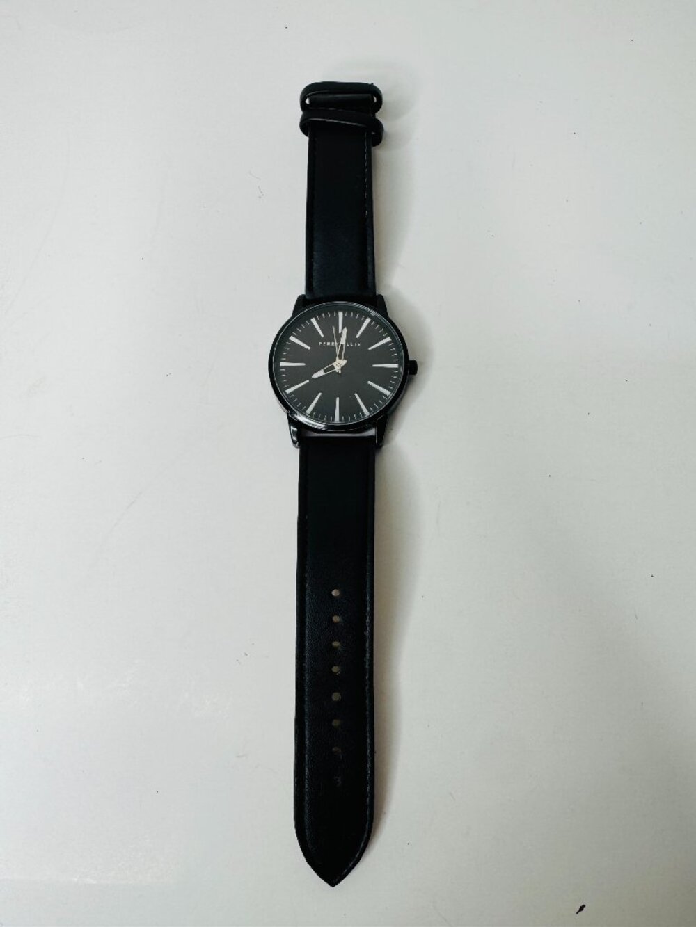 Perry Ellis Stainless Steel Watch Simulated Leather Band PRY-61501, 0719, SR626S